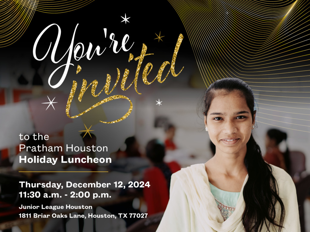 Pratham Houston Holiday Luncheon Invitation featuring fashion show details