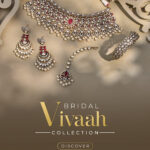 Alt: A woman adorned with intricate Kundan bridal jewellery set, including a necklace, earrings, and a maang tikka.