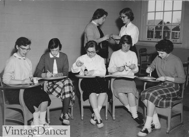 1950s teens at school wearing saddle shoes