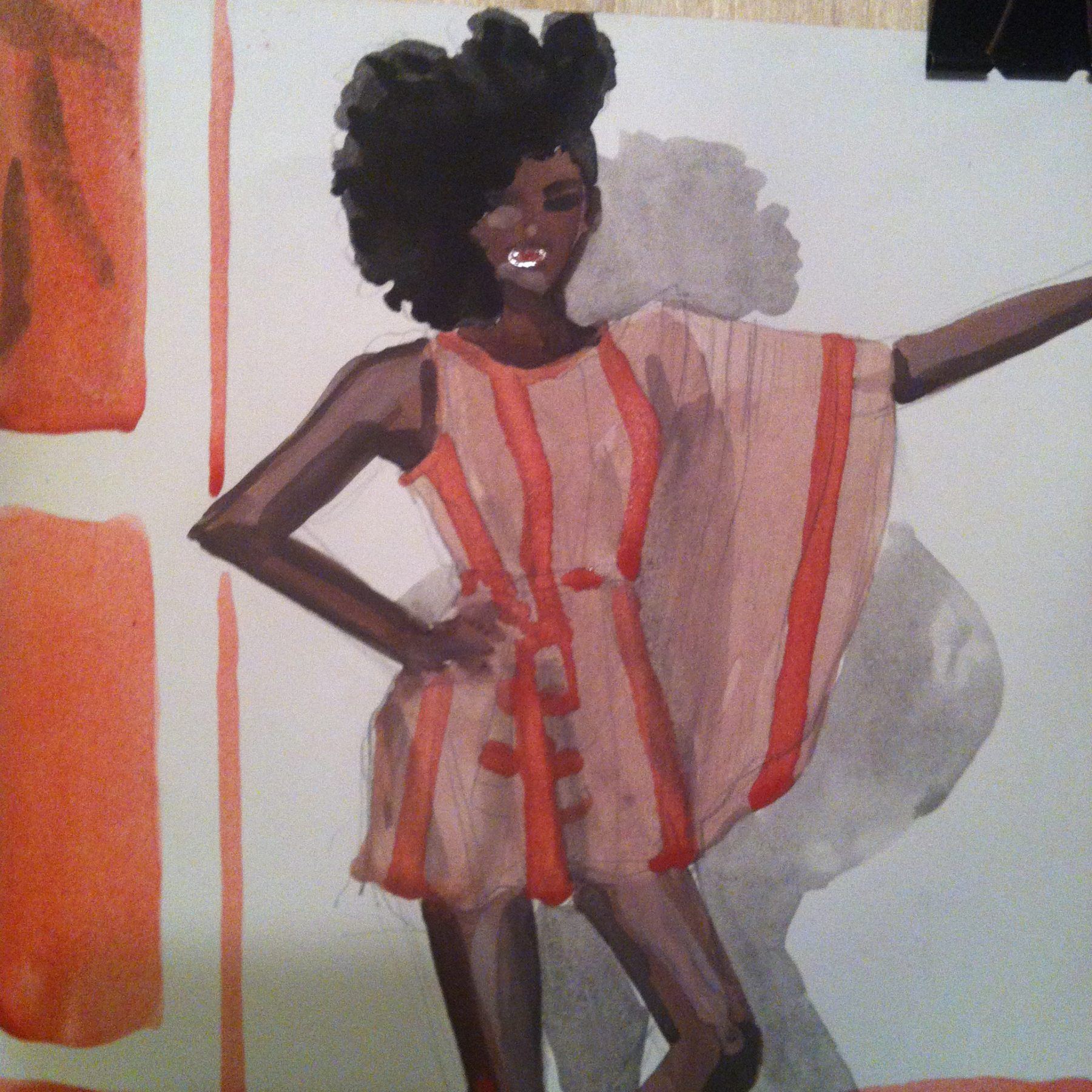 Gouache Fashion Illustration: Adding Pattern Details