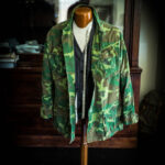 Brycelands Co. showcases stylish military jacket mens fashion with a camo jacket ensemble.