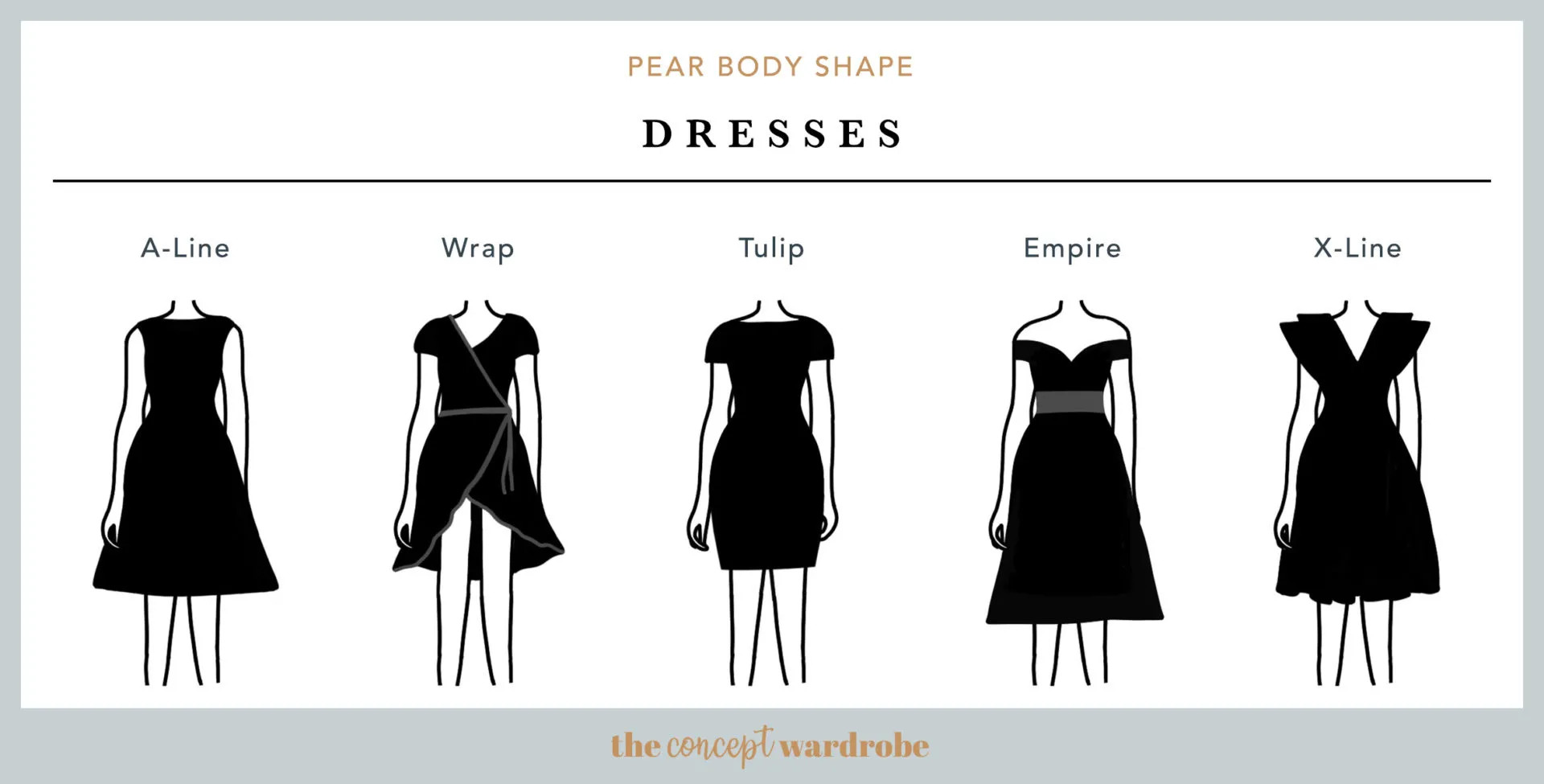 alt text: A woman with a pear body shape wearing a flattering A-line dress.