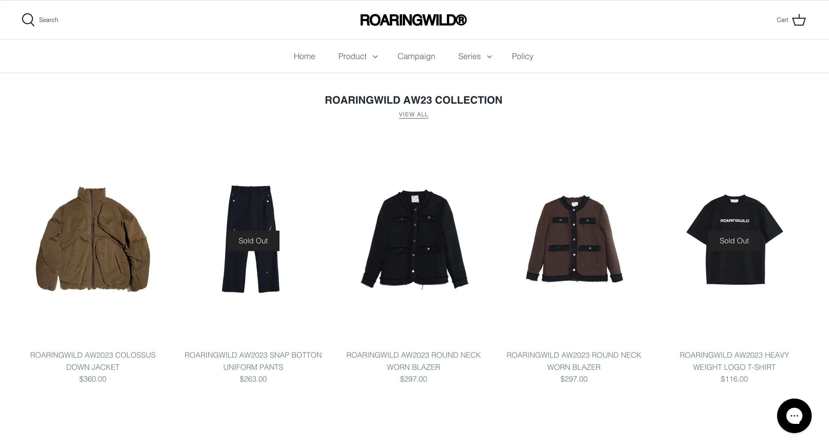 ROARINGWILD Website Homepage