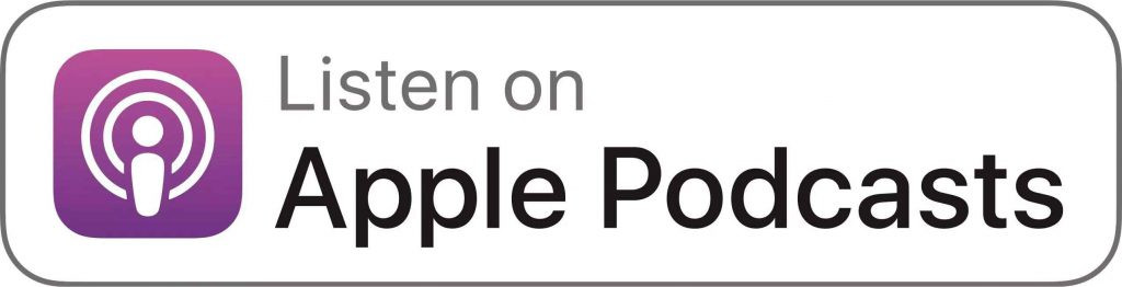 alt text: Apple Podcast Logo indicating availability on the platform