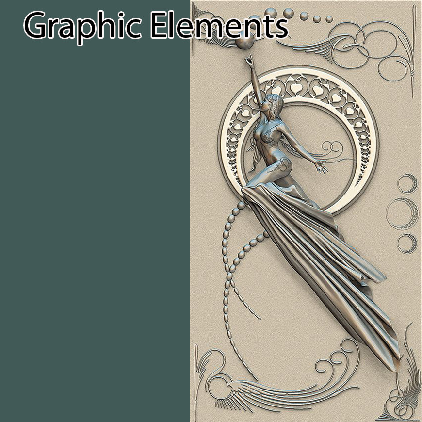 Alt: Art Nouveau graphic elements showcasing whiplash curves and stylized floral patterns