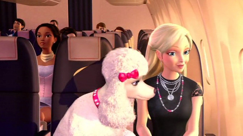 Barbie as a princess in the opening scene of A Barbie Fashion Fairytale.