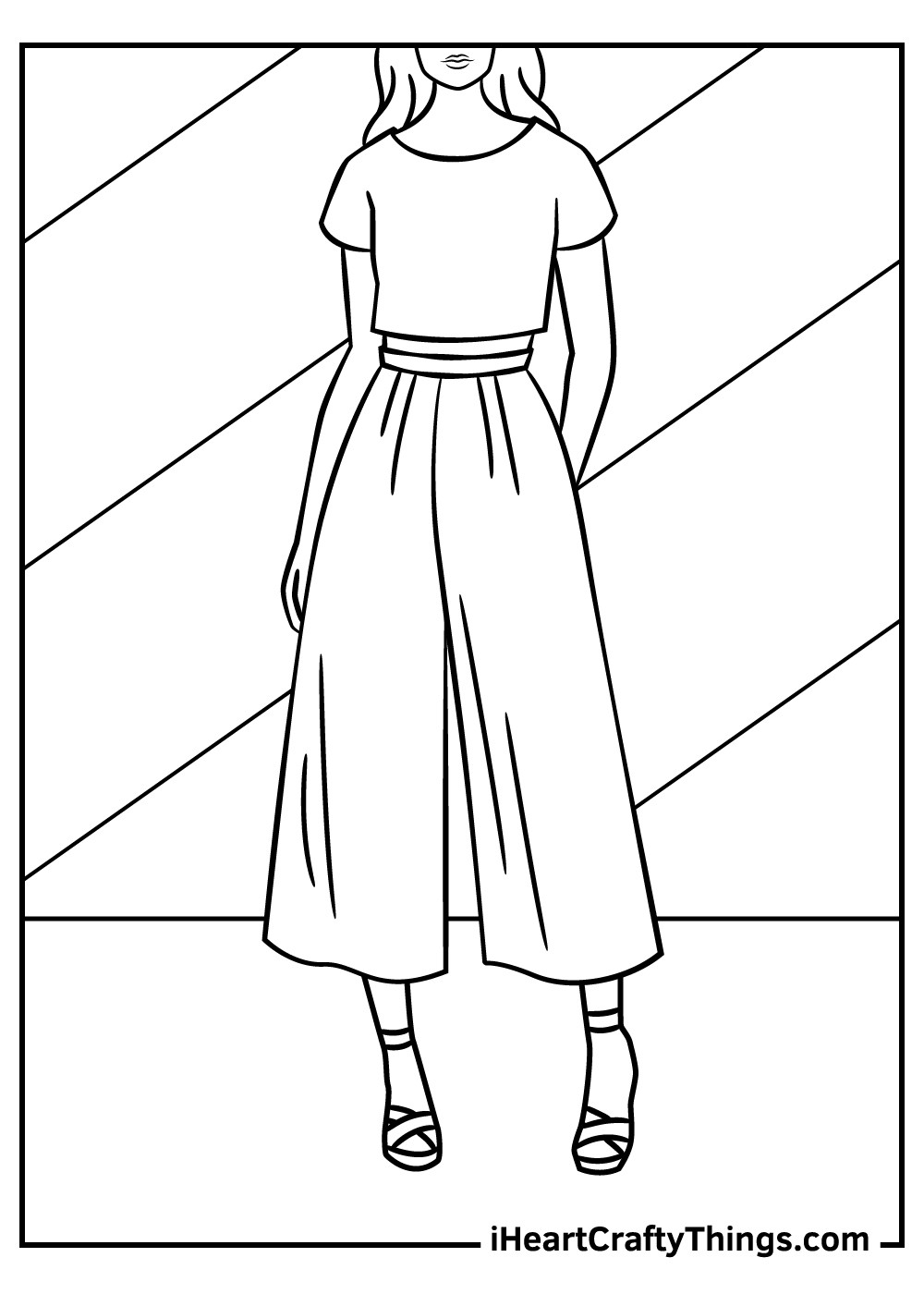 Simple Fashion Coloring Page Outfit