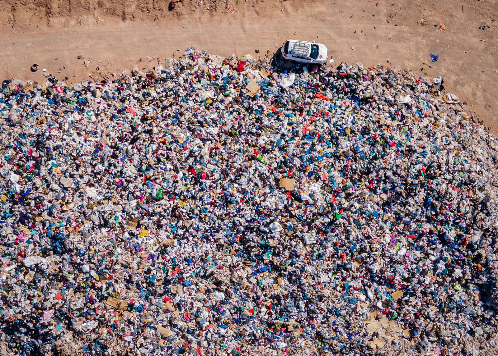 Fast fashion waste in Atacama Desert