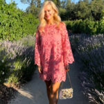 Fashion influencer Renae Olivia wearing a pink mini dress