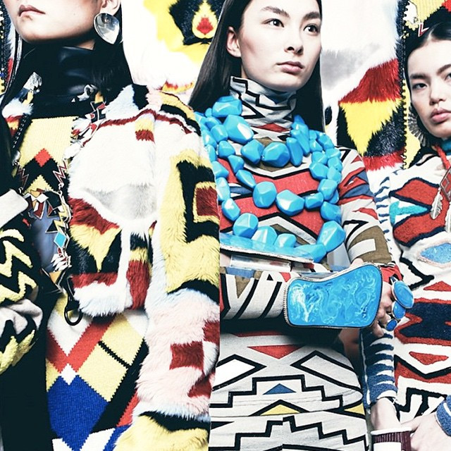 KTZ runway show at Fashion Week showcasing designs that appropriate Indigenous cultural elements