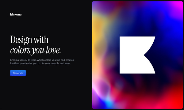 Khroma color palette generator interface