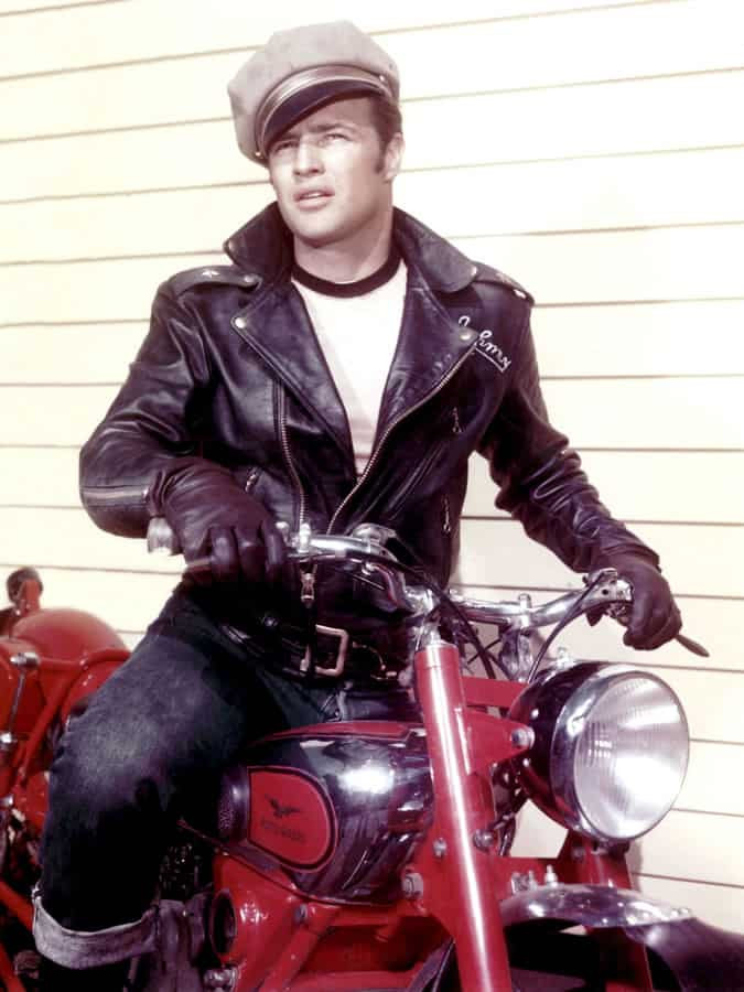 Marlon Brando in The Wild One (1953), a classic example of casual fashion for men.