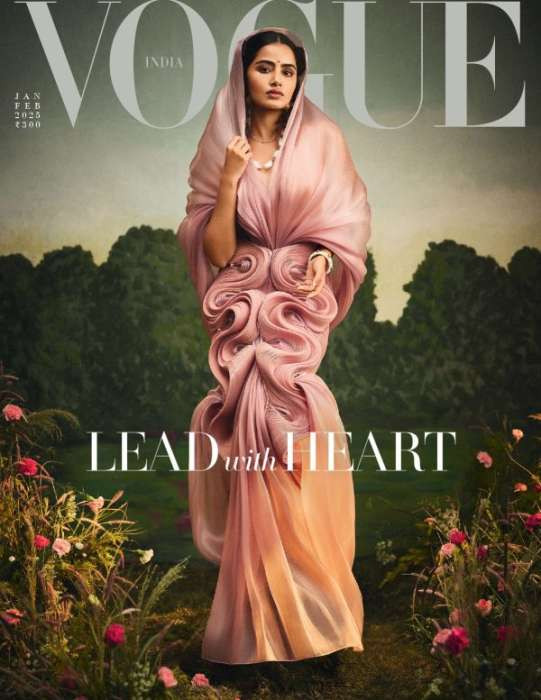 Vogue India magazine cover featuring Bollywood actress Alia Bhatt, a prominent figure in Indian fashion, showcasing the latest trends.