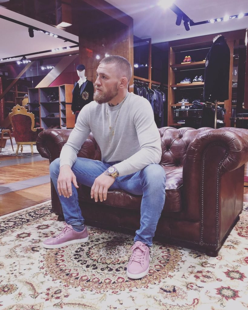 Conor McGregor in a well-fitting sweatshirt and jeans