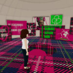 A digital art exhibit in Decentraland dedicated to Vivienne Westwood, highlighting her pioneering role in fashion and activism.