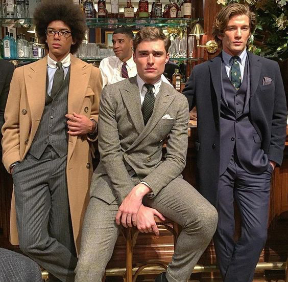 Men in suits from the 1930s wearing wool and flannel