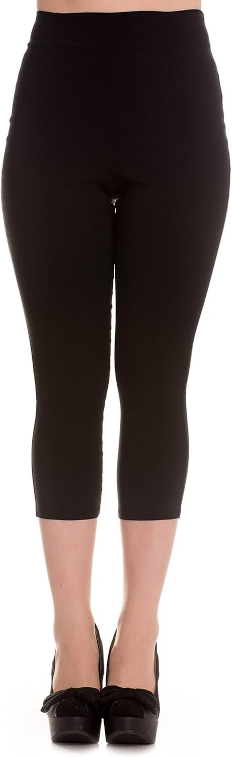 1950s Pants: Cigarette, Capri, Jeans Fashion History Hell Bunny Tina Capris Black Pants Pedal Pushers Rockabilly Retro Inspired AT vintagedancer.com
