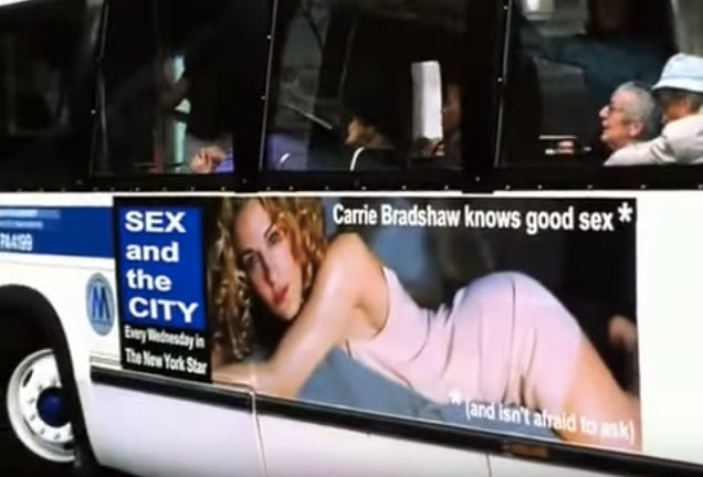 Carrie Bradshaw being photographed