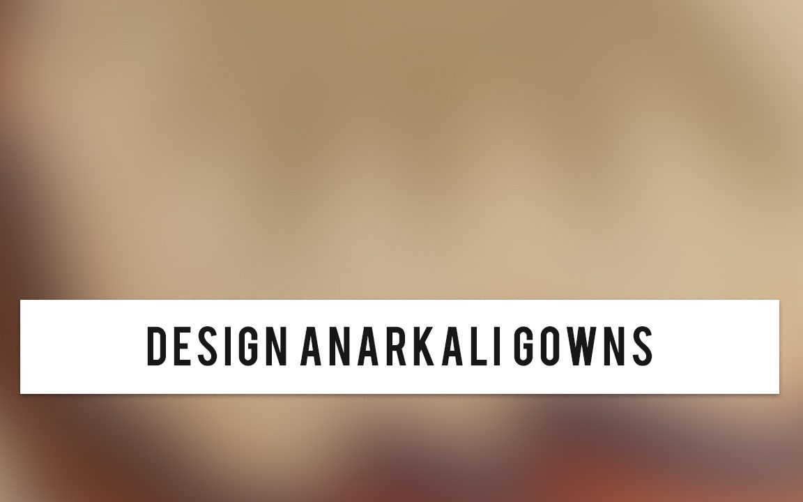Fashion illustration of an Anarkali gown, a fusion of Indian and Western styles, showcasing intricate design details and elegant silhouette