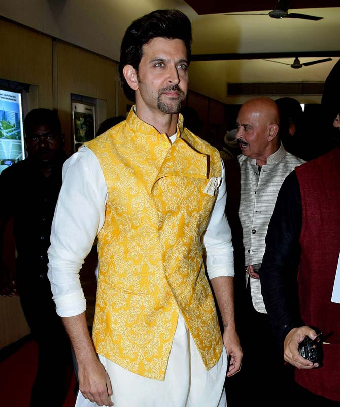 Hrithik Roshan yellow Nehru jacket