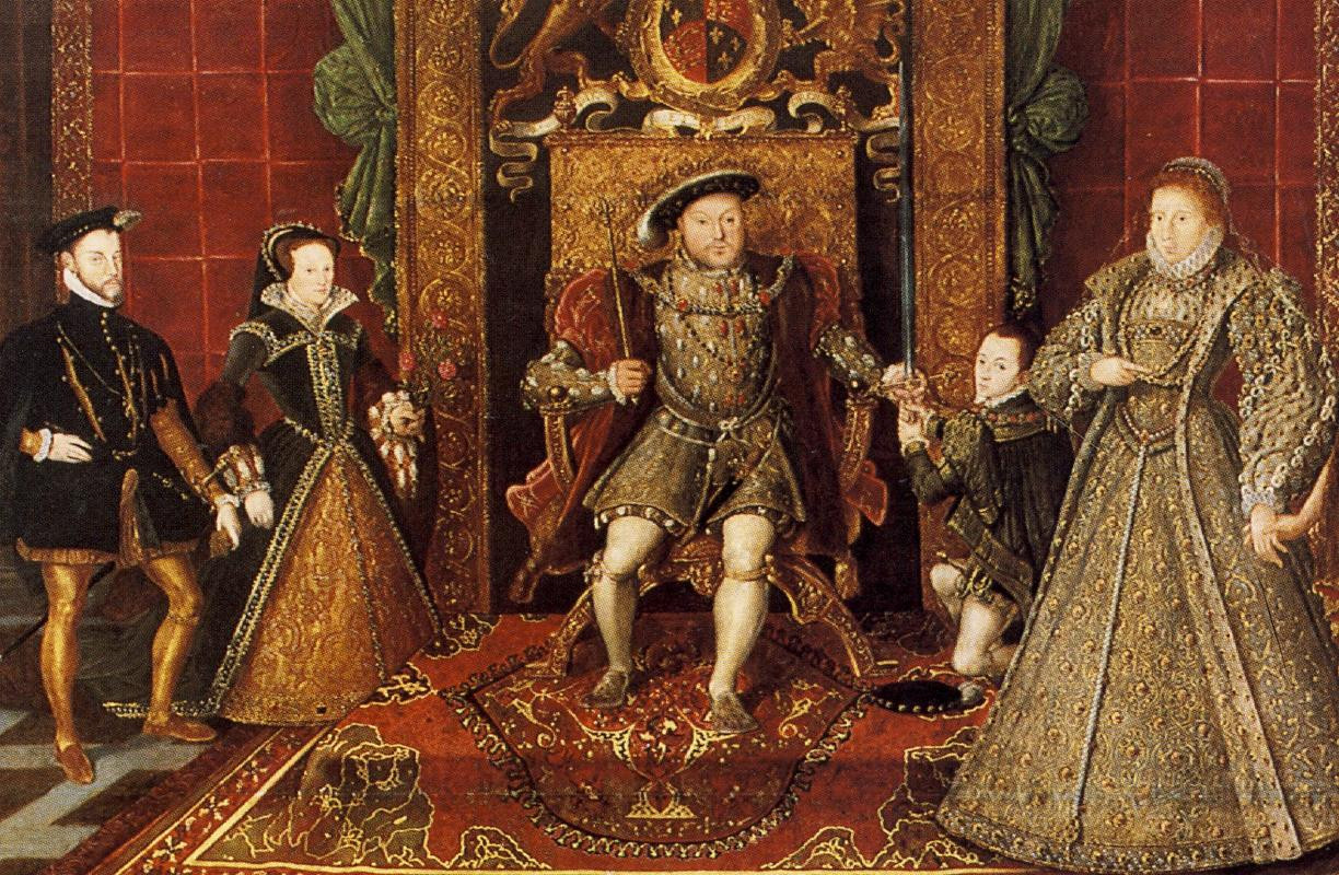 Henry VIII in lavish attire, showcasing his status and influence on Tudor fashion