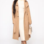 Camel Suede Trench Coat