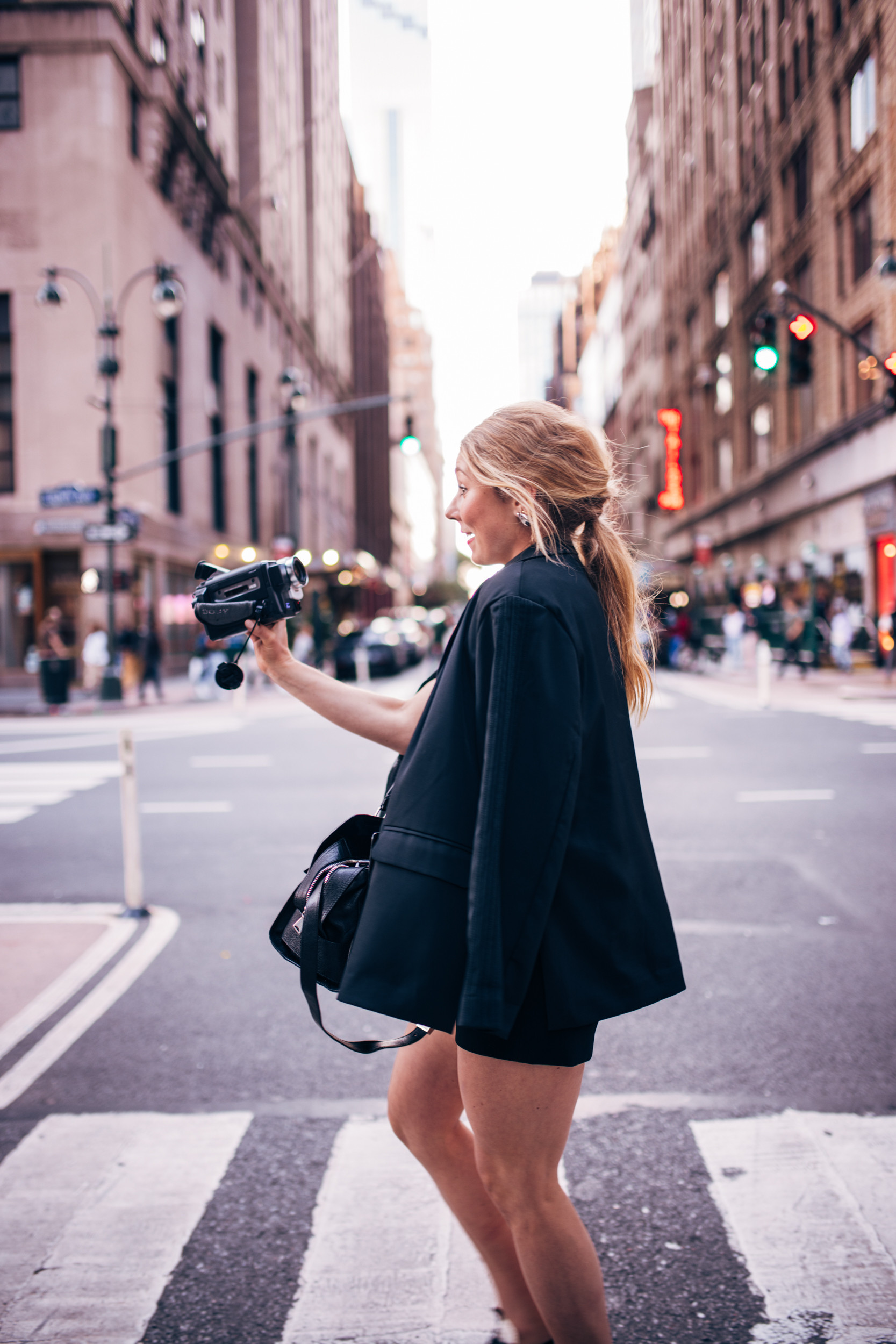 Man wearing a stylish wool overcoat in New York City