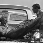 Steve McQueen sporting a pair of slim-fit jeans