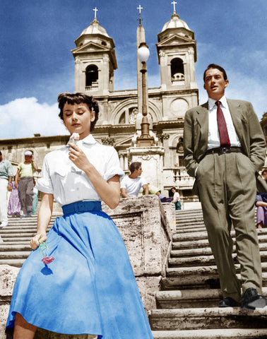Audrey Hepburn as Princess Ann in Roman Holiday, showcasing her elegant and casual style.