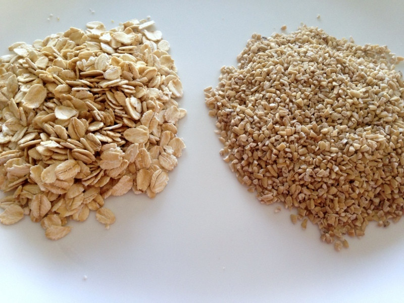 Close up of steel cut oats