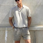 Men modeling clean aesthetic summer fashion