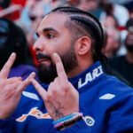 Drake attends a game between the Houston Rockets and the Cleveland Cavaliers at Toyota Center on March 16, 2024. (Getty Images)