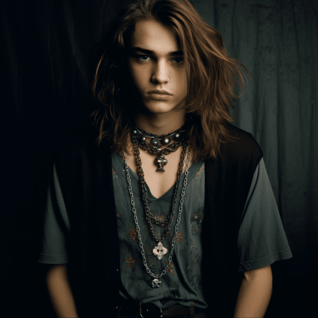 Man with gold chain and black shirt