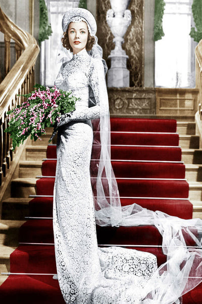 Gene Tierney in Razor's Edge Wedding Dress Designed by Cassini