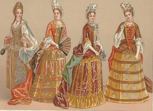 Baroque Women, common fashions during the second half of the period