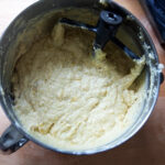 Creamed butter and sugar in a mixing bowl