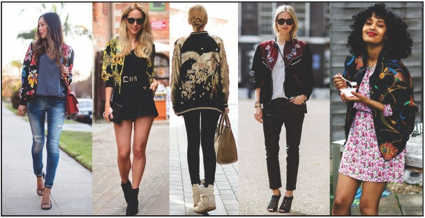Men wearing different styles of bomber jackets