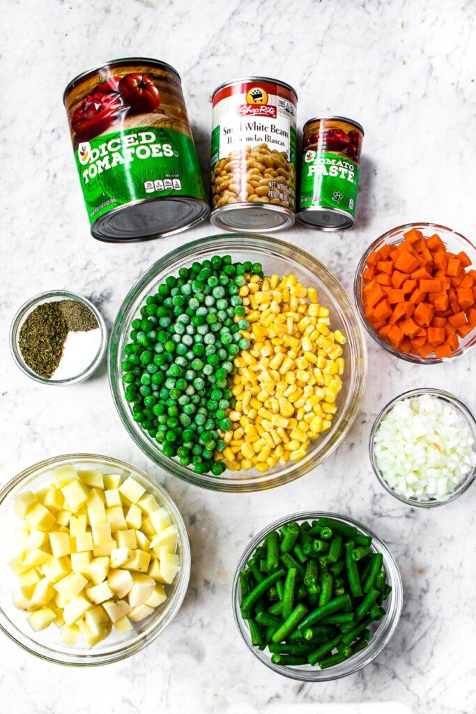 All the ingredients you need to make Campbell's copycat vegetable soup