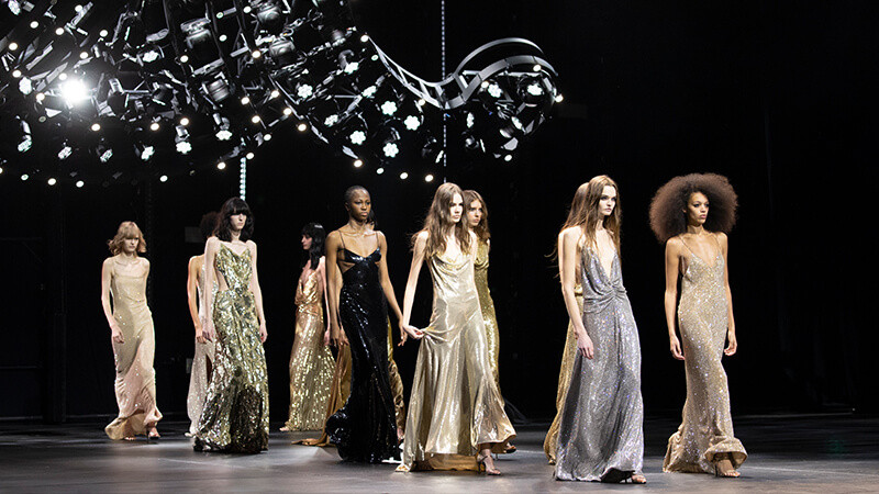 Versace AW23 collection showcased in the Hollywood Hills, highlighting the brand's embrace of the relaxed Californian aesthetic
