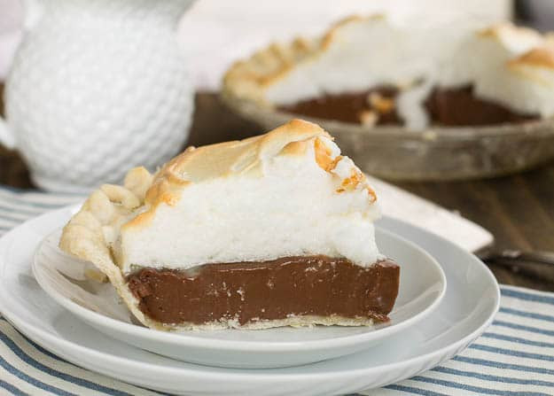 Perfectly baked old fashioned chocolate meringue pie