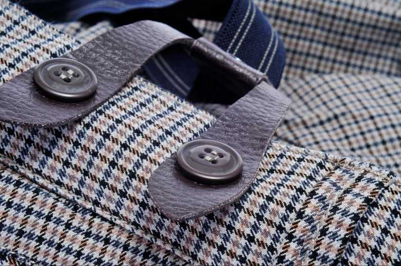 Close-up of button suspenders