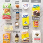 Ingredients for crumb cake baking.