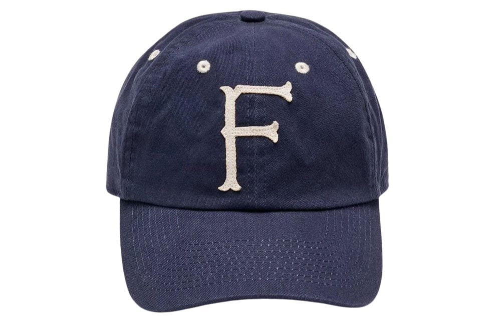 Unstructured Baseball Caps for Men: Billy Reid Florence Cap, Mackintosh Tipping Four Leaf Clover Eco Dry Baseball Cap, Patagonia P-6 Label Trad Cap, and Stiksen 105 Uniform Oyster