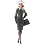 Black and White Tweed Suit Barbie showcases sophisticated design