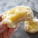 Homemade biscuits with butter and a knife