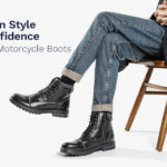 Men in black combat boots and blue jeans
