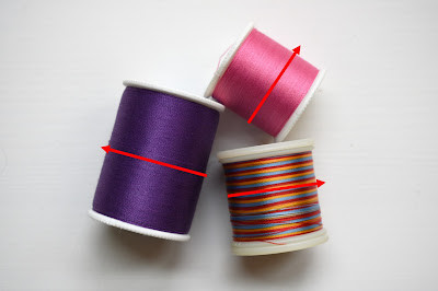 Stacked thread spools for vintage sewing machines