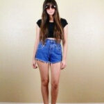 Torn Light Wash High Waist Denim Shorts