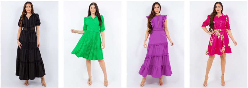Wholesale dresses of wholesale clothing brand Fashion Space from LA Fashion District