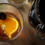 Close up of Brandy Old Fashioned ingredients